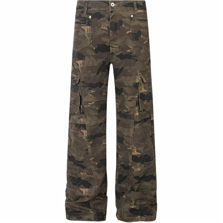 PANDA ADEVIL Vintage Cargo Denim Pants Camo