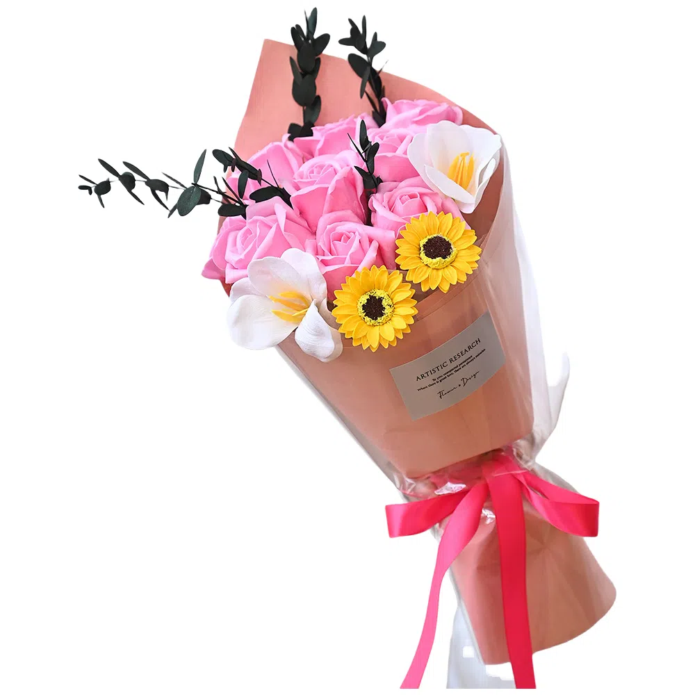 咕轹 玫瑰花束 太阳花 仿真花 香皂花 玩具