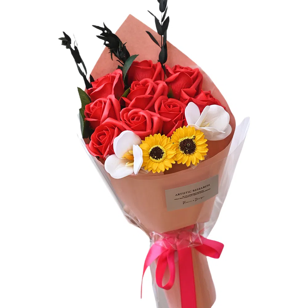 咕轹 玫瑰花束 太阳花 仿真花 香皂花 玩具