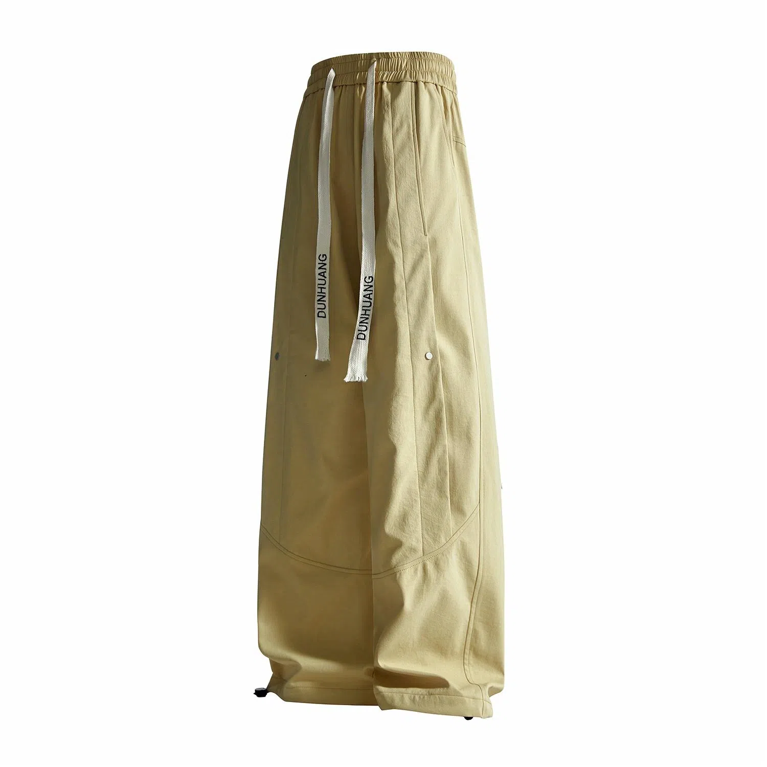 敦煌博物馆 美式潮流基础款松紧系带铆钉户外出行简约百搭宽松直筒垂感大码休闲裤 男女同款