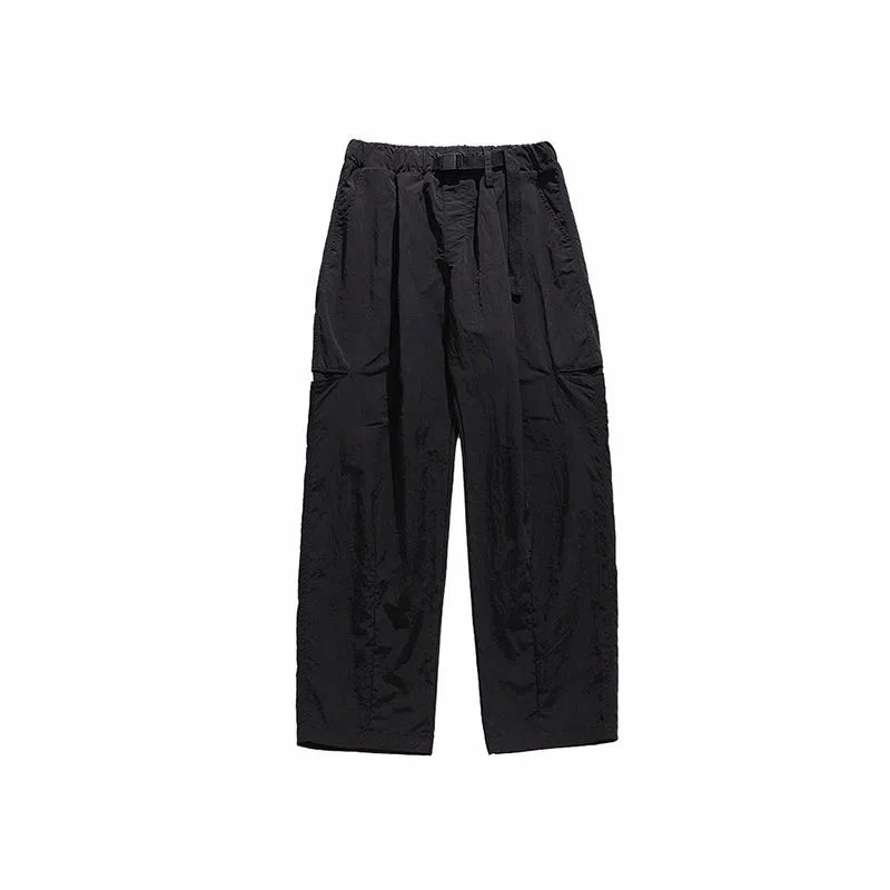 白卷 纯色简约侧边口袋设计宽松休闲裤 男女同款