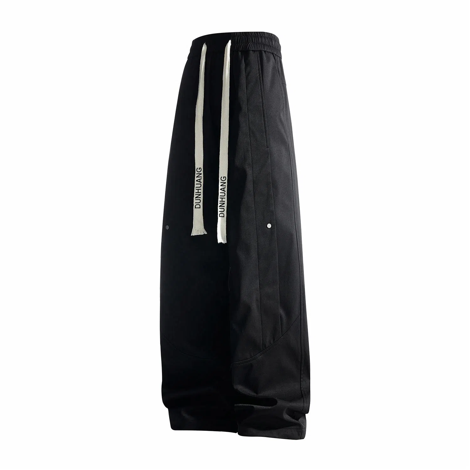 敦煌博物馆 美式潮流基础款松紧系带铆钉户外出行简约百搭宽松直筒垂感大码休闲裤 男女同款