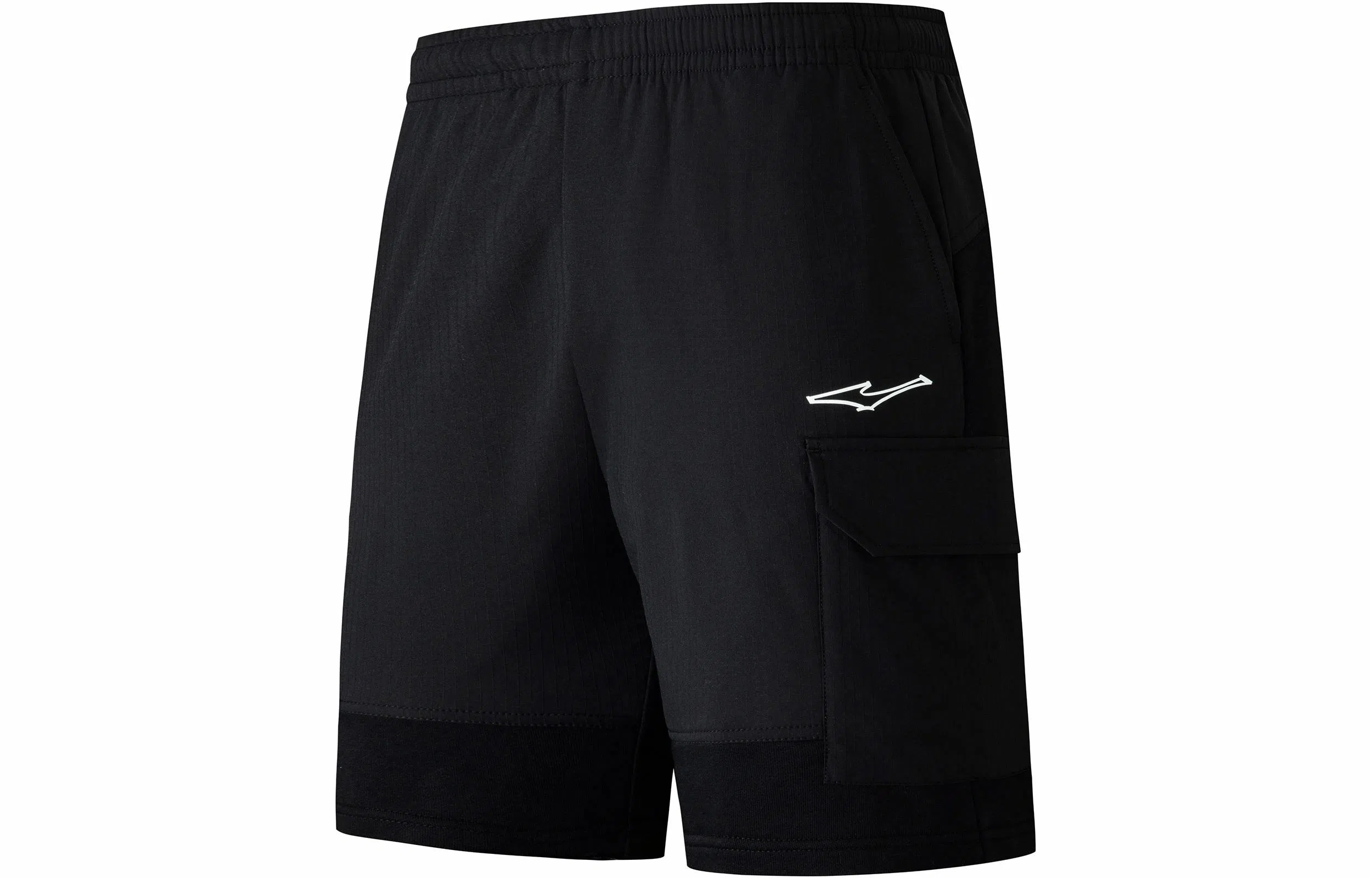 鸿星尔克 拼接针织五分短裤 男款 正黑