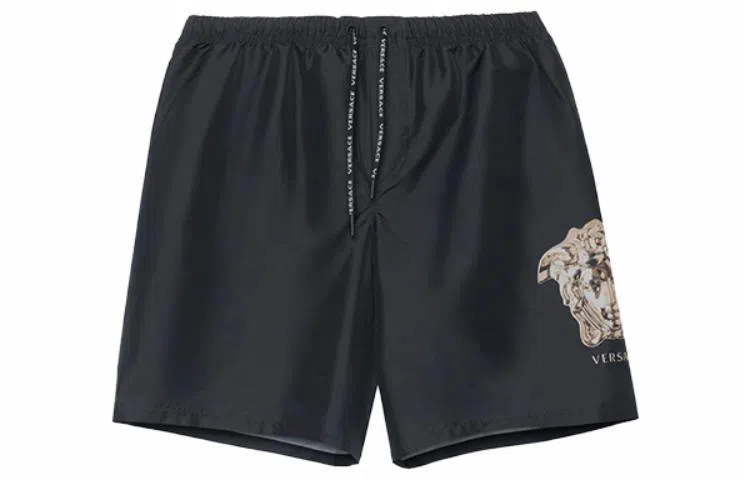 Versace FW22 Printed Drawstring Shorts Black