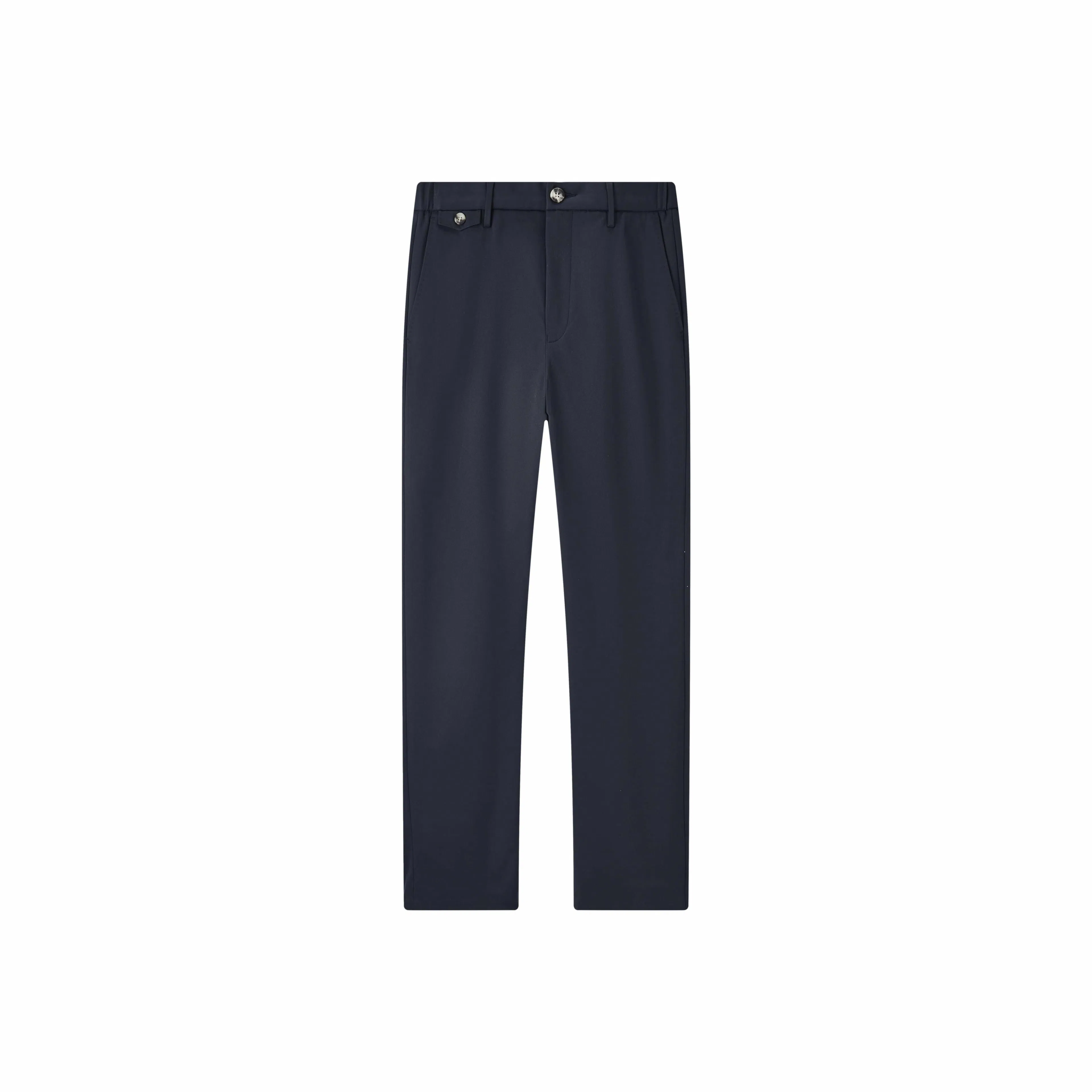 九牧王男裤专家 立体剪裁不易变形轻松打理宽松直筒纯色休闲裤 男款 藏青