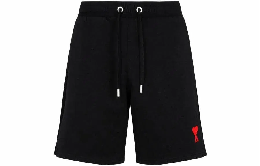 AMIPARIS SS23 High Waist Heart Embroidered Shorts Black