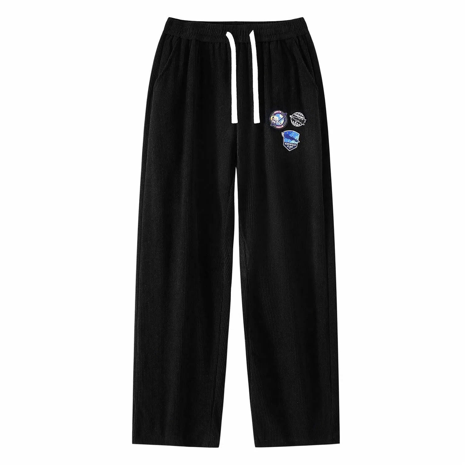 三体 战舰系列 简约基础款宽松阔腿修身百搭松紧系绳直筒垂感自然美式复古高街潮牌时尚舒适透气户外徒步爬山休闲裤 男女同款