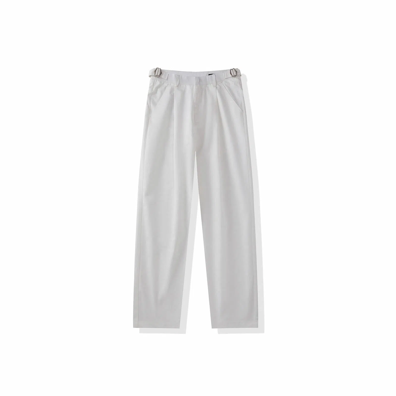 我是大卫 韩版松弛感两侧可调节直筒设计感百搭休闲裤 男女同款 白色