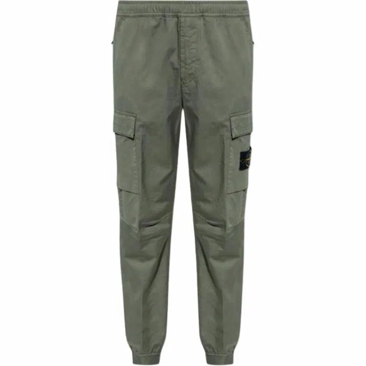 Stone Island Logo Slim Cargo Pants Green