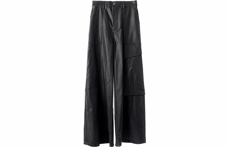 Huànxiàngzhě Original Design Cargo Wide-Leg Pants Black