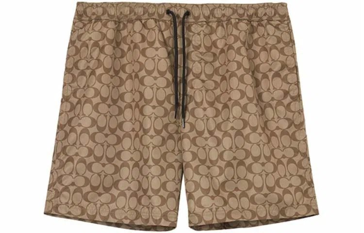 COACH SS23 Logo Drawstring Shorts Khaki