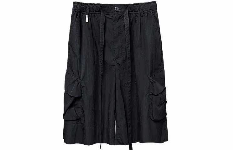 幻象者 纯色工装大口袋五分休闲短裤 男款 黑色