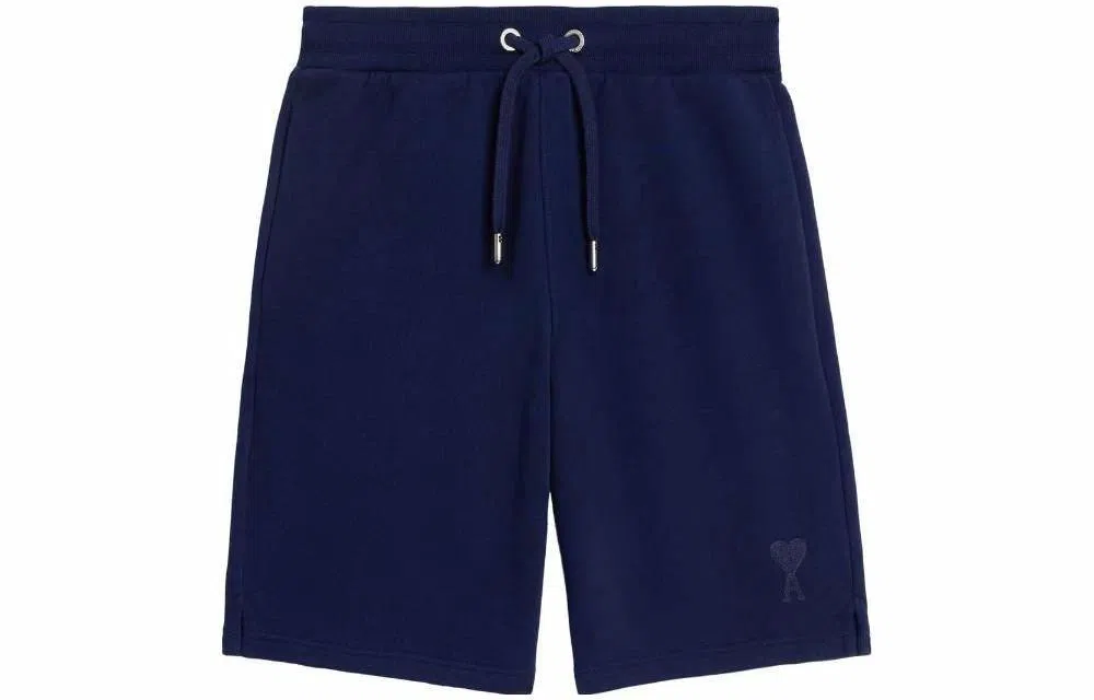 AMIPARIS Navy Logo Drawstring Shorts