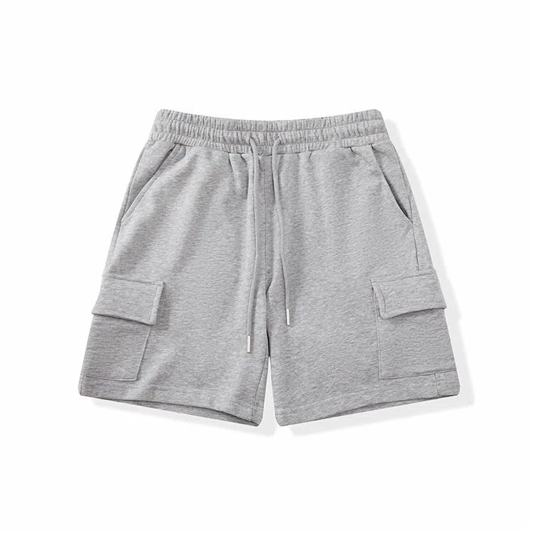 我是大卫 时尚直筒宽松百搭纯色系带五分休闲短裤 男款 灰色