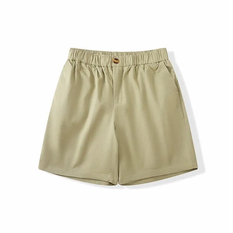 我是大卫 高街纯色直筒宽松百搭五分休闲短裤 男款 浅军绿色