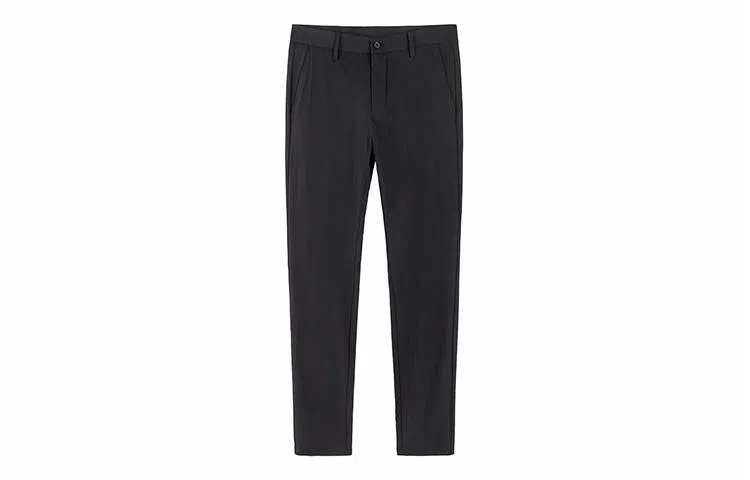 才子 纯色抗皱中腰修身休闲裤 男款