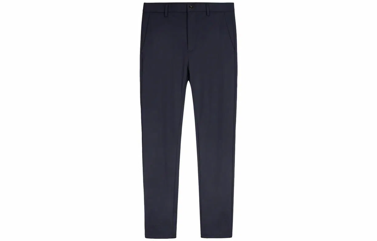 才子 纯色中腰加厚保暖修身休闲裤 男款