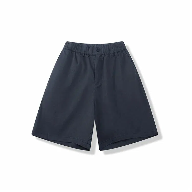我是大卫 纯色运动直筒宽松五分休闲短裤 男款