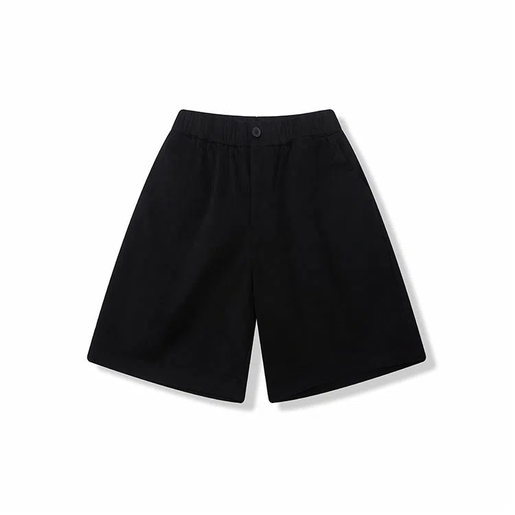 我是大卫 纯色运动直筒宽松五分休闲短裤 男款