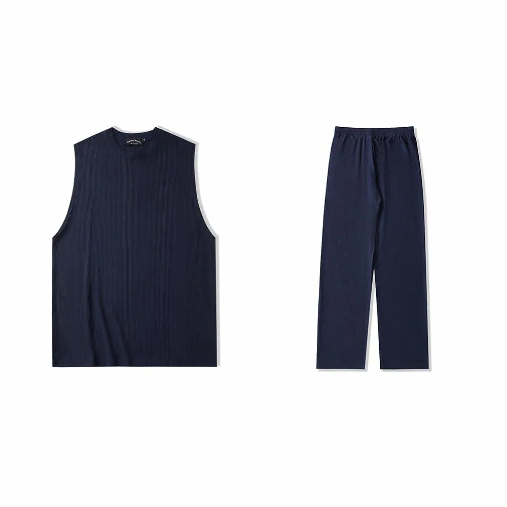 我是大卫 无袖坎肩背心健身速干长裤休闲运动套装 男女同款