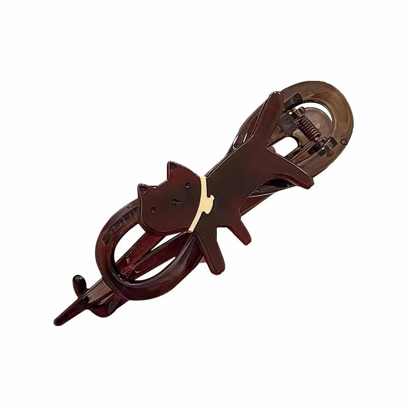 蒙妮 可爱卡通猫咪扭扭夹 亚克力 发夹 男女同款情侣款