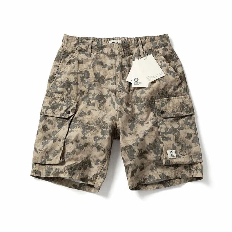 实年服工 夏季数码五分裤宽松休闲工装短裤 男款 迷彩