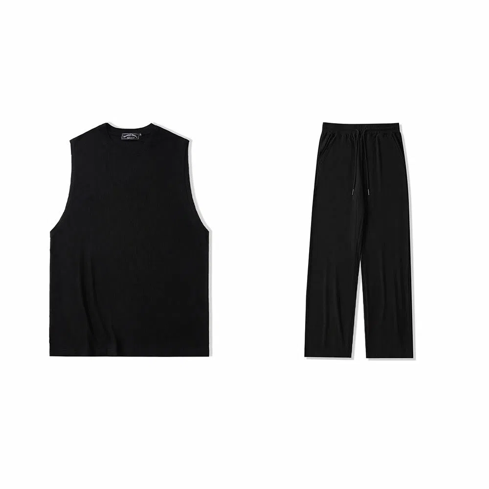 我是大卫 无袖坎肩背心健身速干长裤休闲运动套装 男女同款