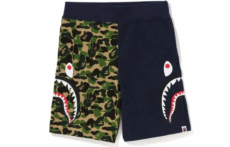 A BATHING APE Bape Shark Print Shorts