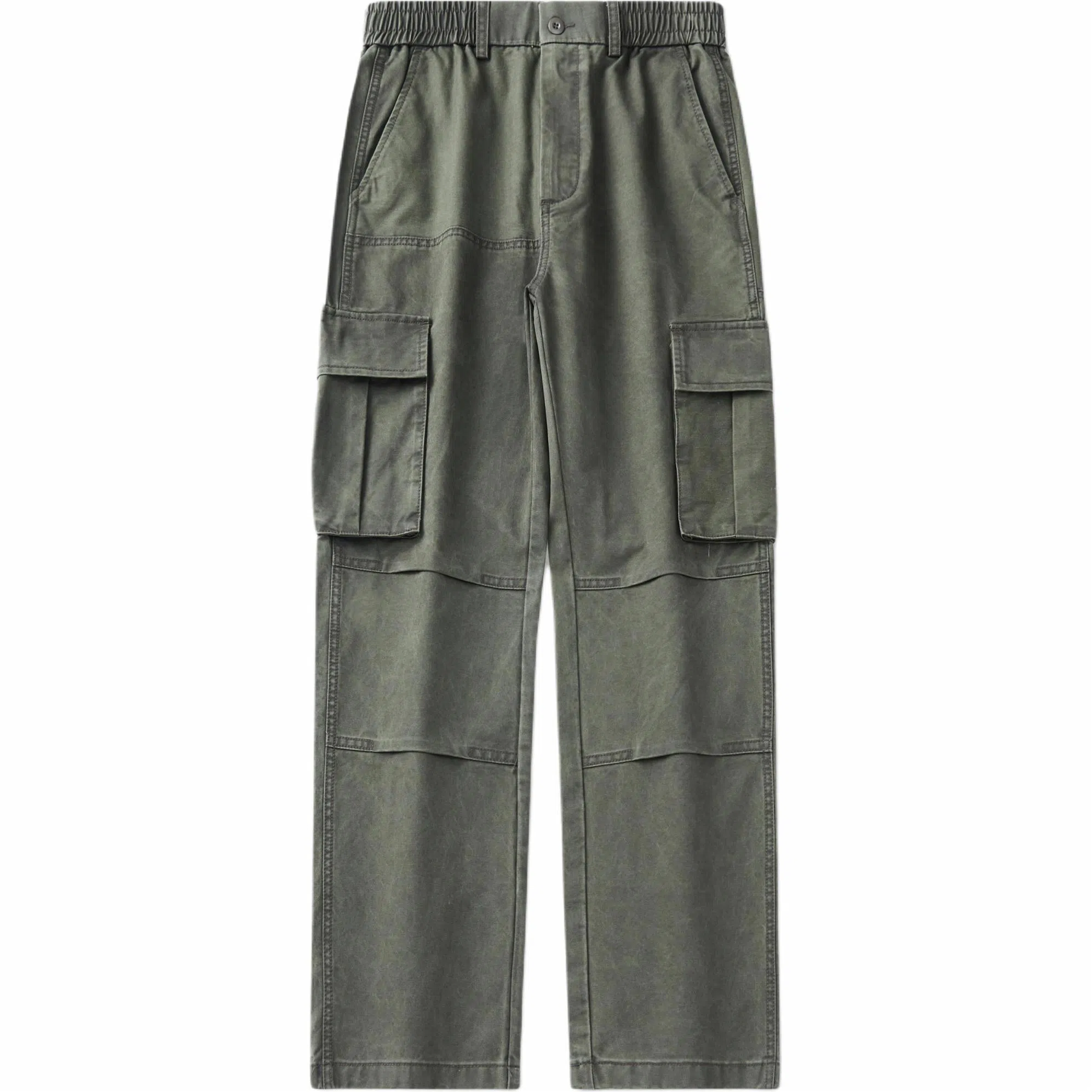 希越 重磅水洗痞帅拼接工装纯色休闲裤 男款