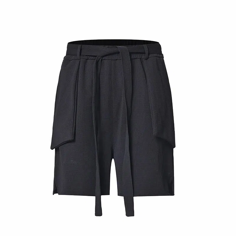 Sanshengliubu Waffle Shorts Black