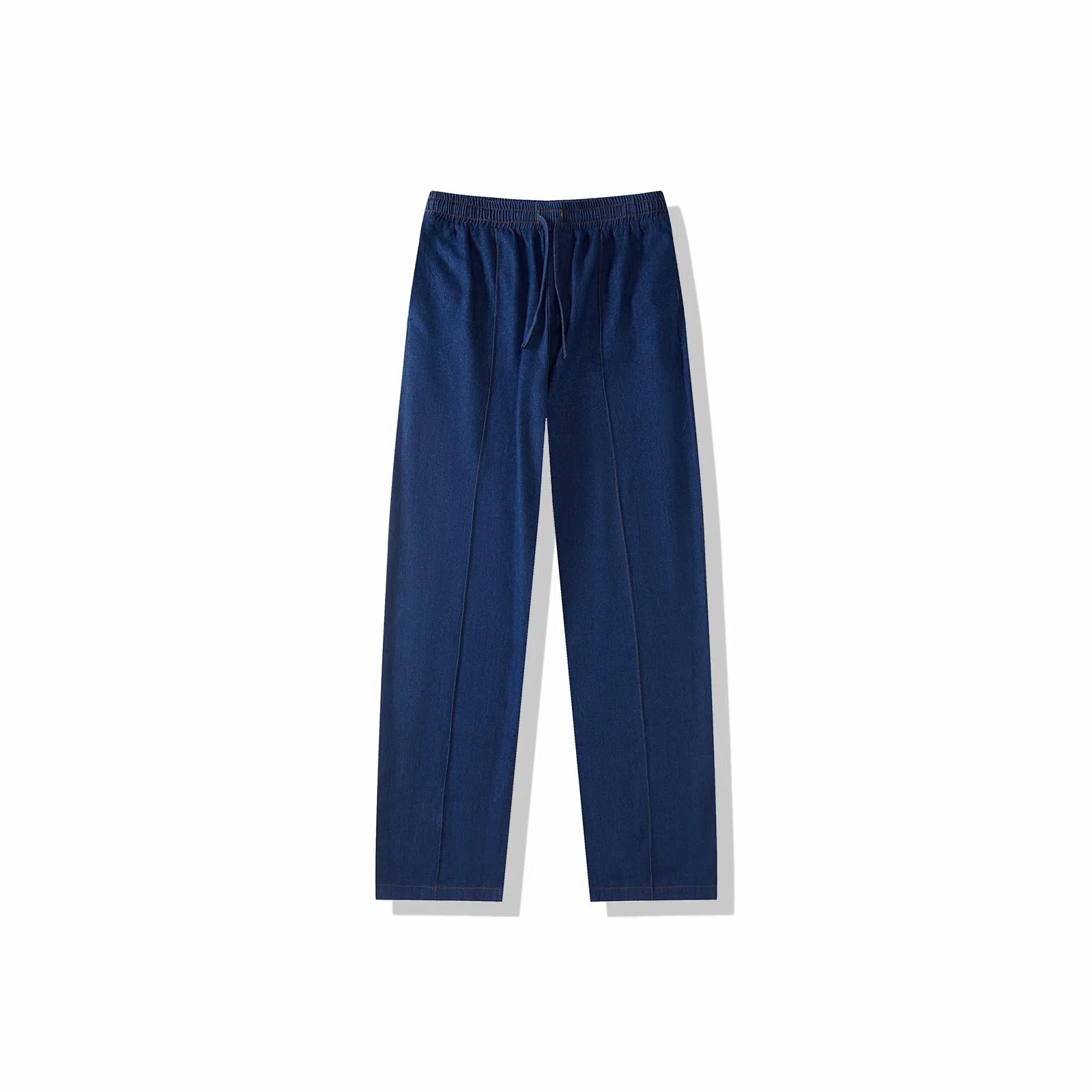 我是大卫 美式复古宽松百搭纯色重工车线拼接水洗工装牛仔裤 通用 蓝色