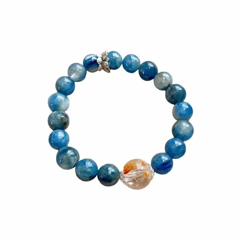 【砚海沉蓝】 指尖瑰宝 感受星河坠入深海的浪漫温柔而深邃平静祥和舒缓压力找到答案增强自信#好运天然 蓝水晶 手串 男女同款情侣款