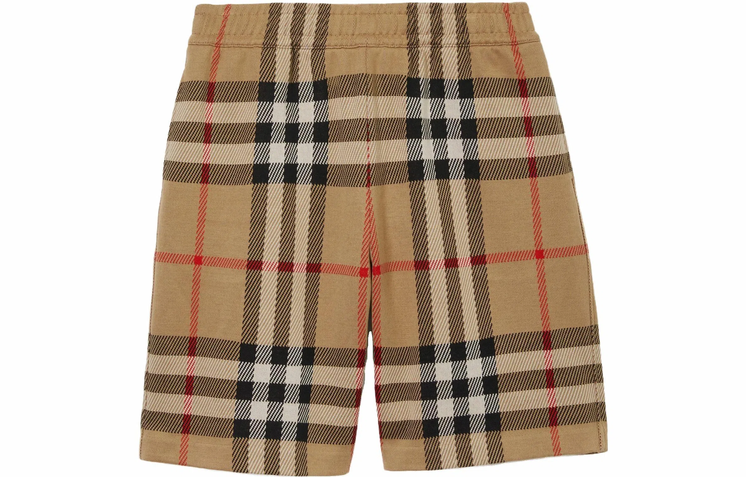 Burberry SS23 Check Elastic Waist Shorts Khaki