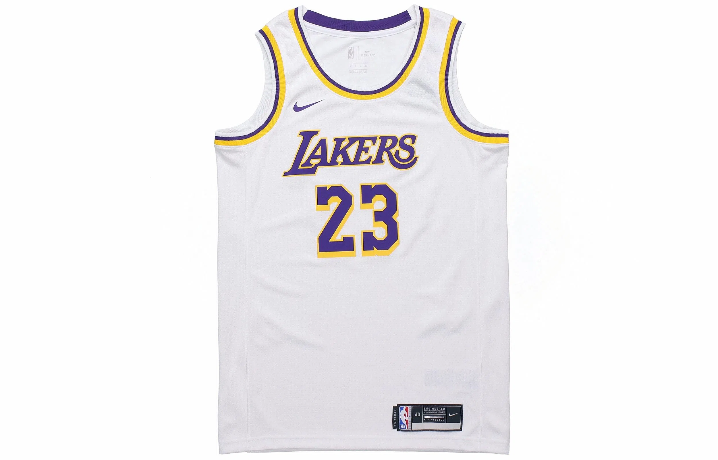 Nike NBA Lakers LeBron James 23 Fan Jersey White