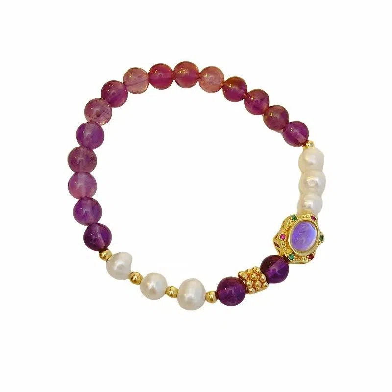 【夏日烟火】 指尖瑰宝 招财好运事业顺遂爱情美满升职加薪紫气东来纳福转运新中式复古轻奢天然 紫水晶 手串 男女同款情侣款