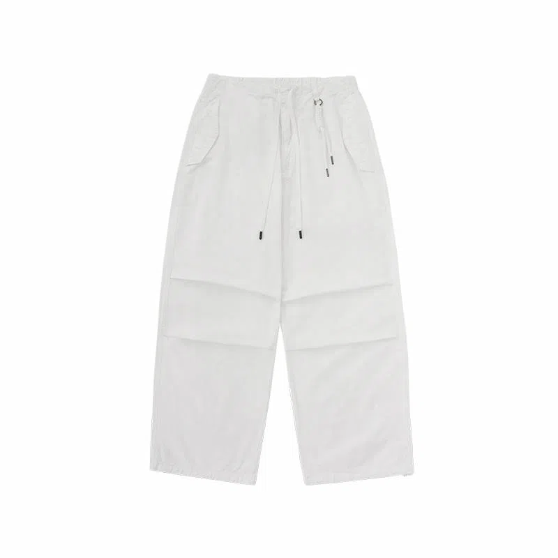 膨胀潮牌 成衣洗水宽松口袋阔腿休闲裤 男女同款