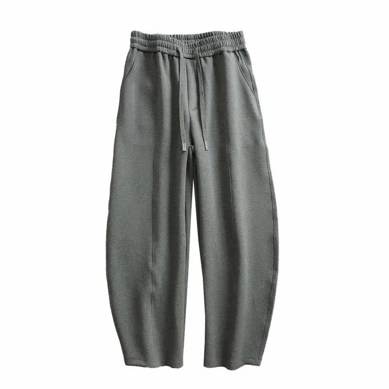 见川 宽松阔腿纯色休闲裤 男款 深灰