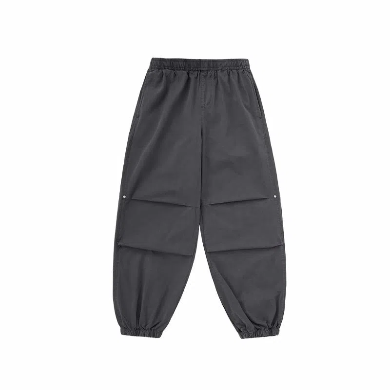 膨胀潮牌 洗水工装束脚纯色宽松休闲裤 男女同款