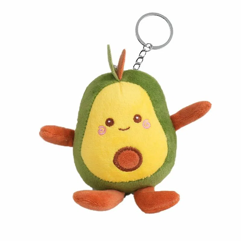 零界 卡通治愈可爱少女心牛油果玩偶蔬菜水果 创意手机绳包包挂饰行李箱 #好运 毛绒 挂件 男女同款情侣款