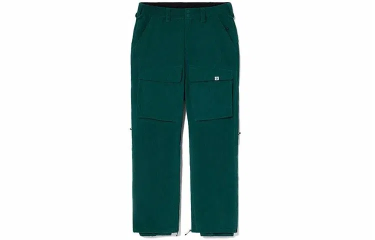 中国李宁 滑雪系列 宽松直筒滑雪裤 情侣款 深墨绿