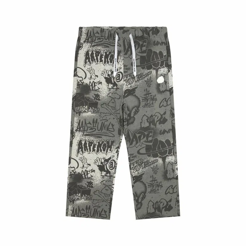 Aape SS25 Ape Face Camo Graffiti Pants White