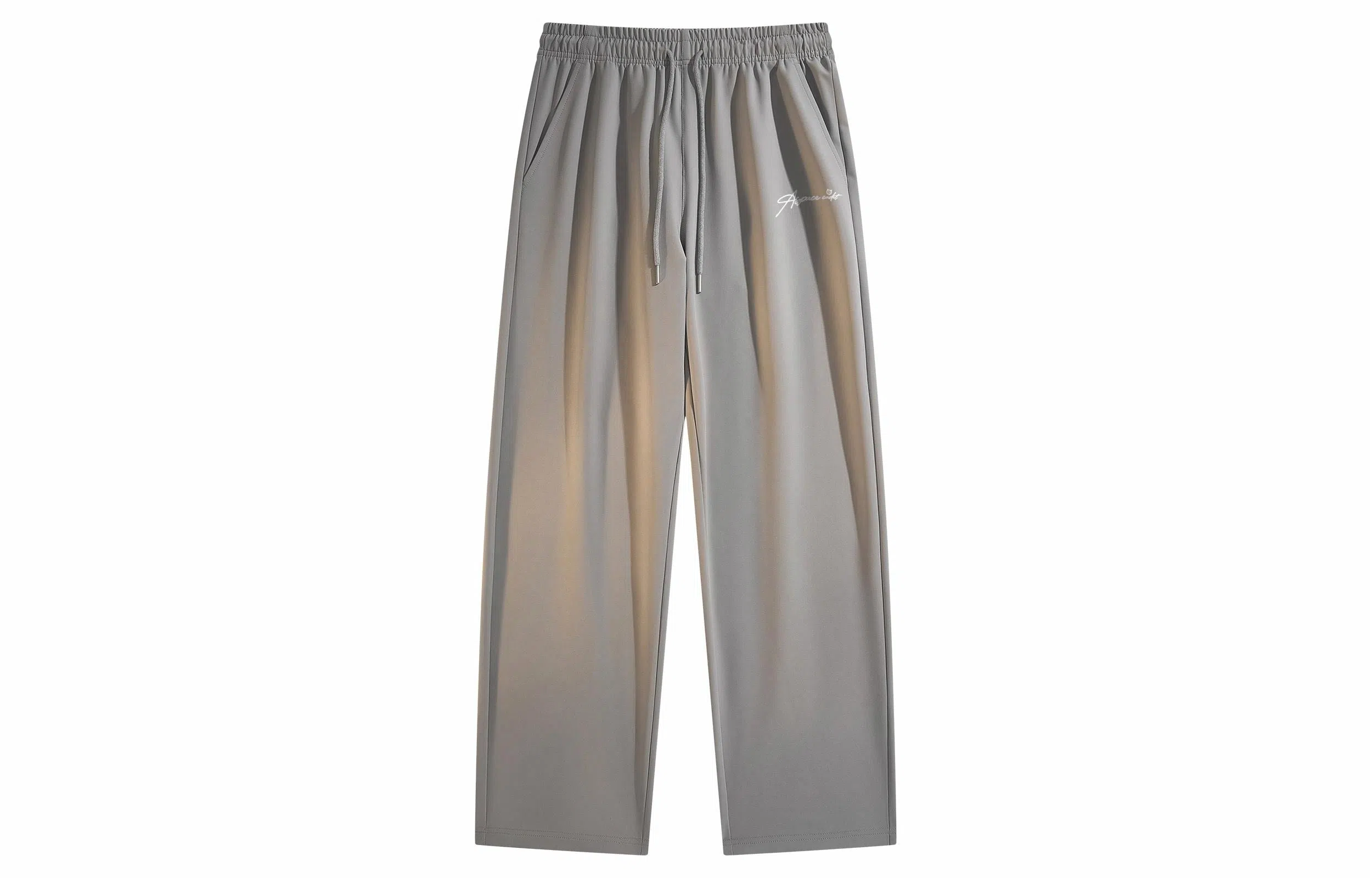 王者荣耀 鲁班七号星空梦想款 美式学院风纯色褶皱百搭长裤字母印花潮流系带直筒针织运动宽松户外通勤高级感休闲裤 男女同款