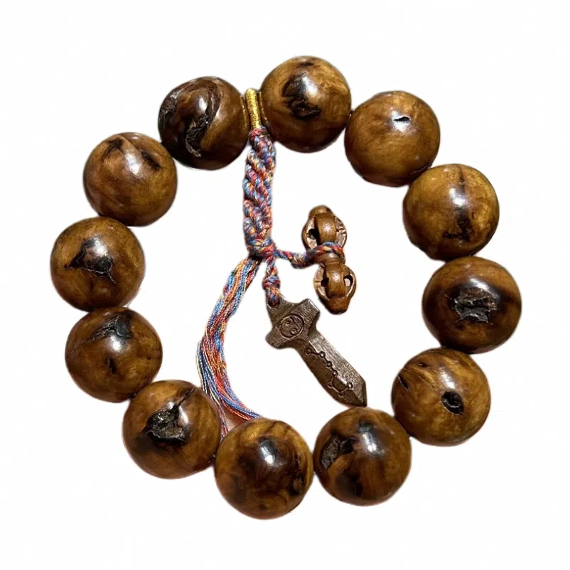 書卓 正宗雷击枣木全雷痕护身百年深山老树龄原木挂件平安#好运 檀木 手串 男女同款情侣款