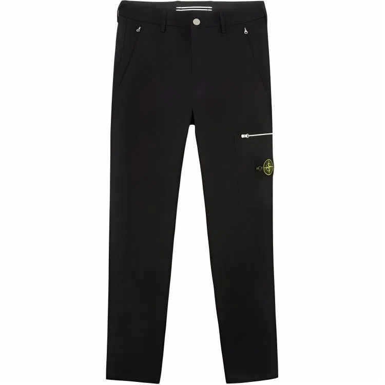 Stone Island Slim Logo Zip Pants Black
