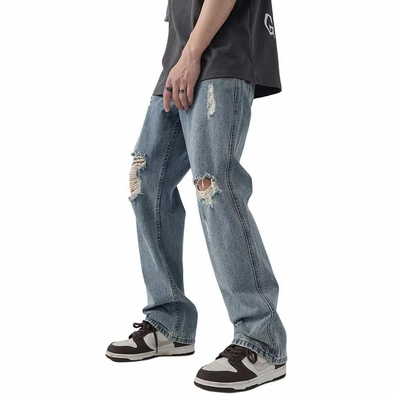 Yue Teng Straight Leg Jeans Blue