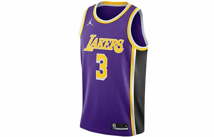 Jordan NBA Anthony Davis 3 Lakers Jersey Purple