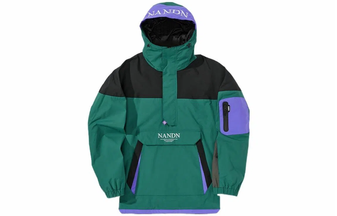 Nanen Colorblock Logo Print Hoodie