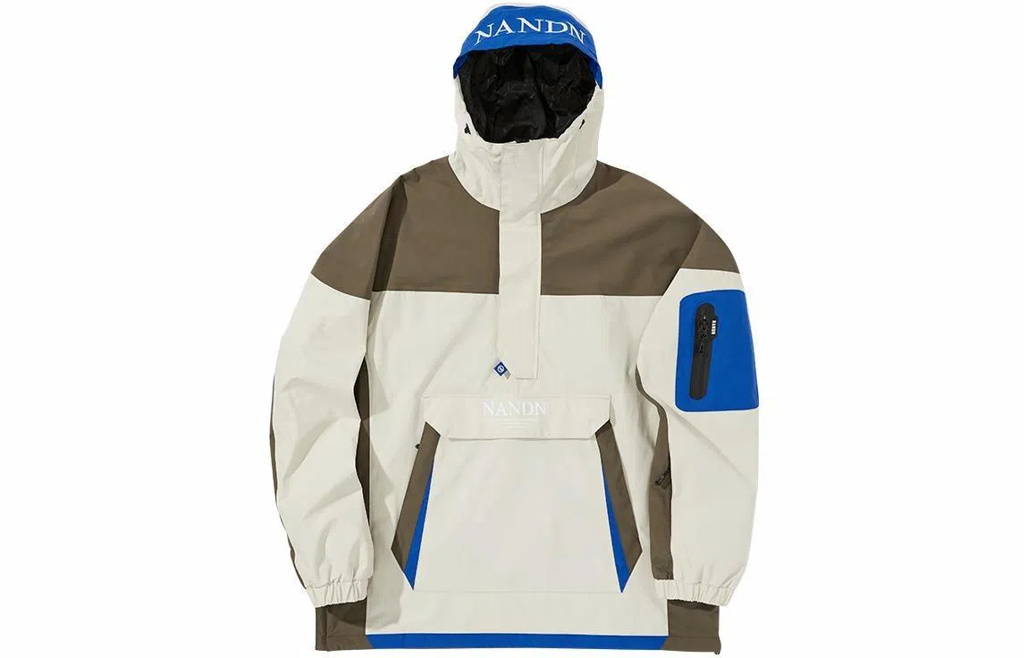 Nanen Colorblock Logo Print Hoodie