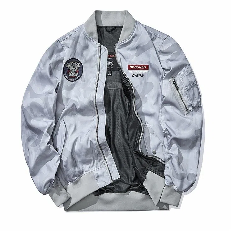 杜汉 男女同款 重工刺绣飞行员夹克防摔耐磨摩托车 骑行服