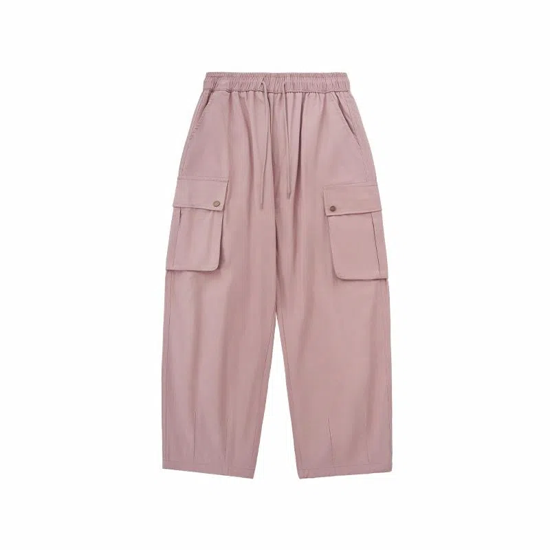 膨胀潮牌 宽松纯色阔腿休闲裤 男女同款